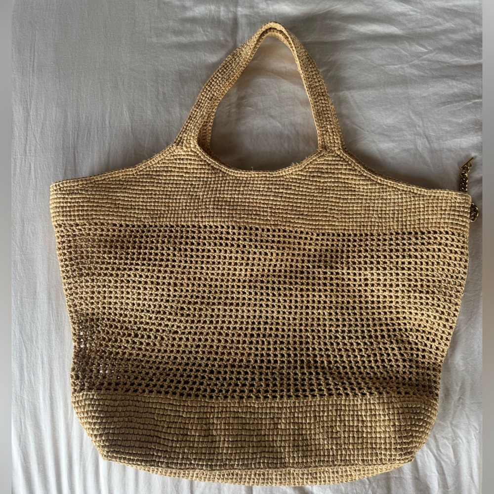 AUTHENTIC Yves Saint Laurent ICARE bag in raffia - Picture 7 of 7
